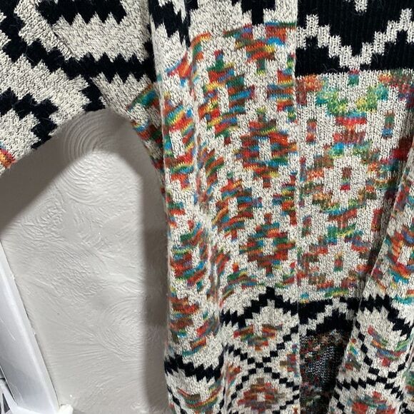 Debut Aztec Print Open Front Cardigan/Duster Size XS - Picture 3 of 5